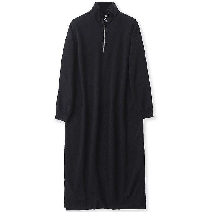 Картинка Платье толстовка макси флис высокий ворот на молнии от магазина LonnaMag