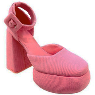 Туфли Барби розовые текстильные в рубчик