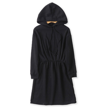 Картинка Платье толстовка флис сборка на талии капюшон от магазина LonnaMag