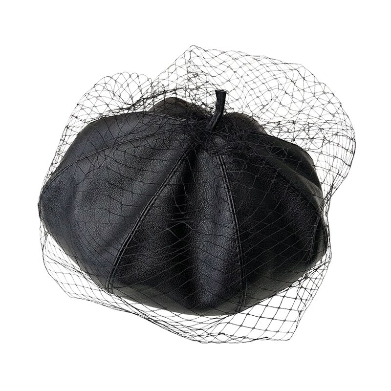 картинка Берет из кожзама с сеткой от магазина LonnaMag