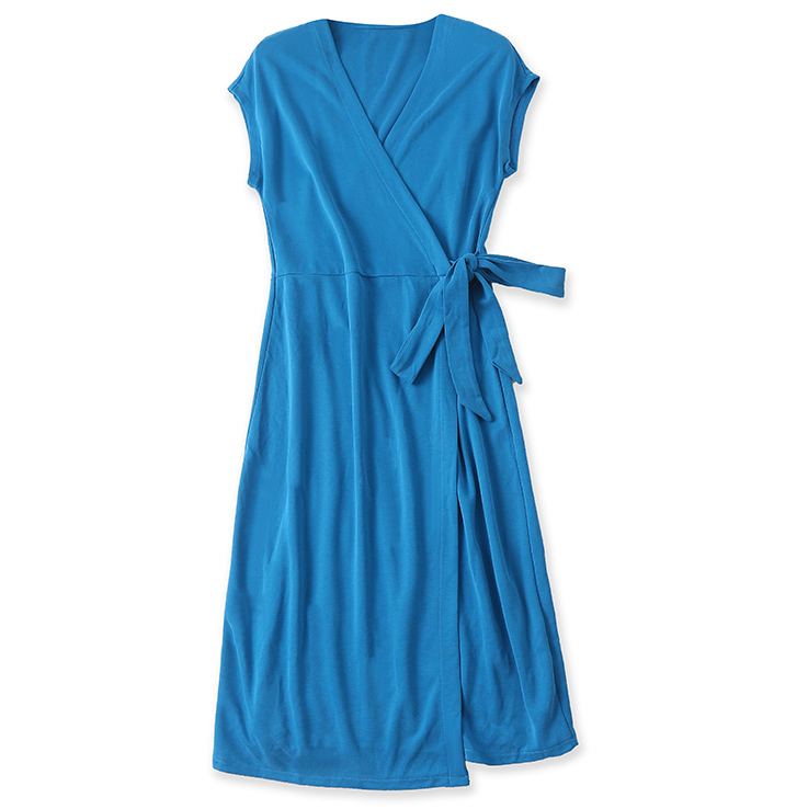 Картинка Платье на запах на завязках без рукава однотонное от магазина LonnaMag