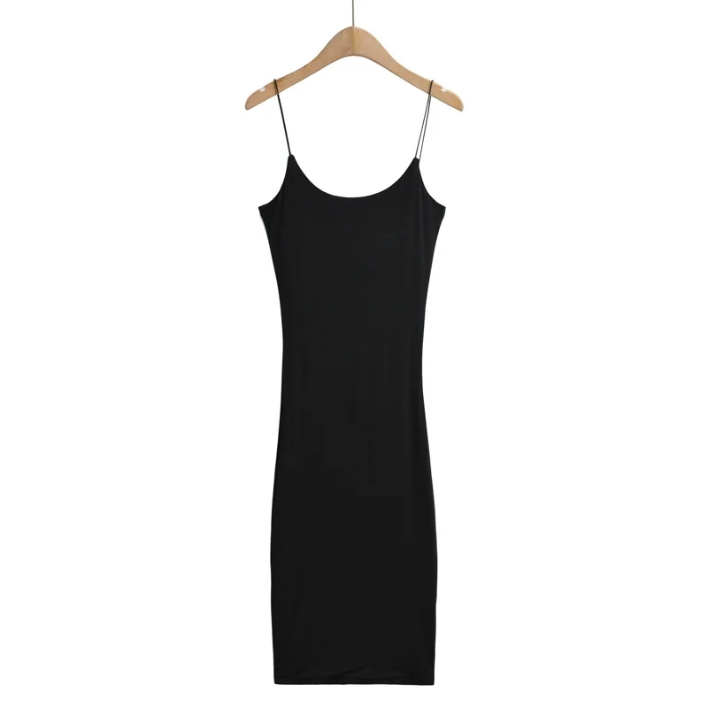 Картинка Платье майка миди эластичное очень тонкие лямки однотон от магазина LonnaMag