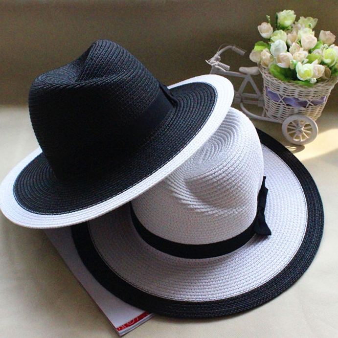 картинка Шляпа соломенная федора черная лента и окантовка от магазина LonnaMag