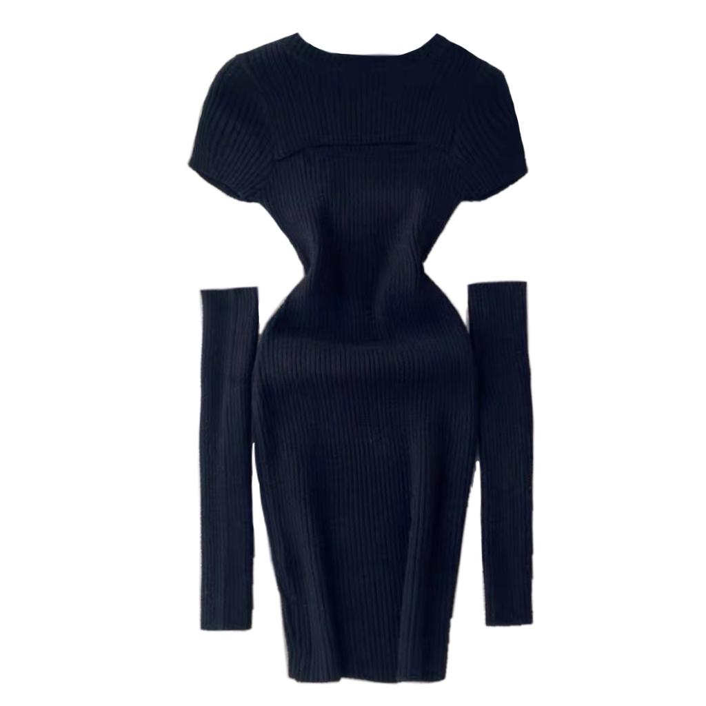 Картинка Платье трикотаж мини короткий рукав вырез на груди + рукава от магазина LonnaMag