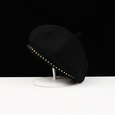 картинка Берет фетр окантовка золотые звезды от магазина LonnaMag