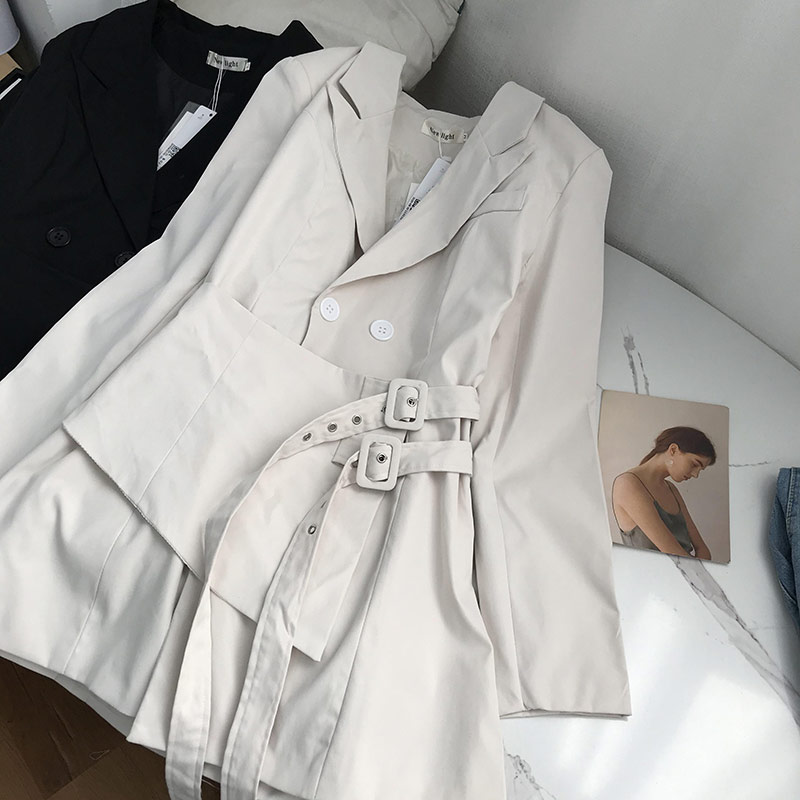 Картинка Жакет длинный эффект баски с 2 ремнями от магазина LonnaMag