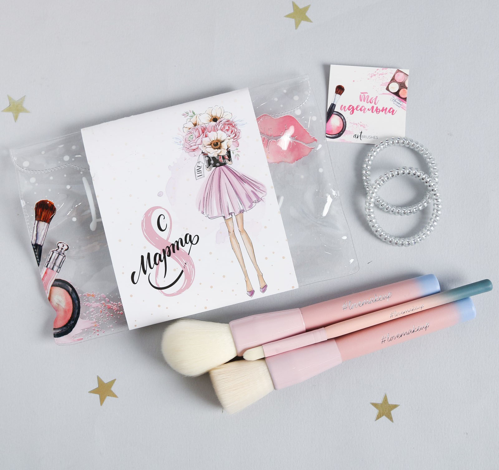 картинка Кисти для макияжа Love lifestyle, набор для лица от магазина LonnaMag