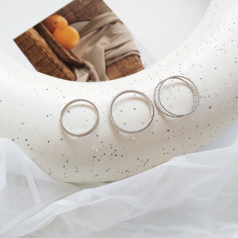 картинка Кольцо набор 4 шт 3 рельефных 1 простое от магазина LonnaMag