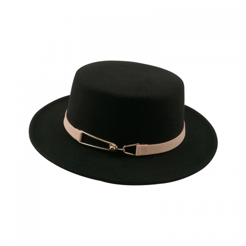 картинка Шляпа канотье розовый ремешок с золотым креплением от магазина LonnaMag