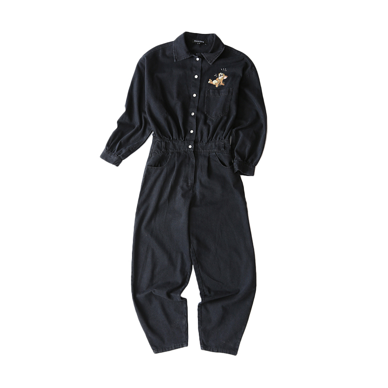 Картинка Комбинезон длинный джинс принт Том и Джерри от магазина LonnaMag