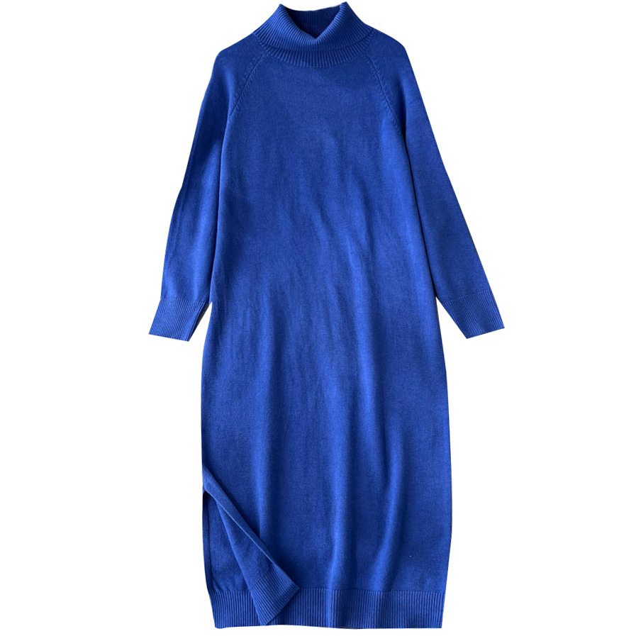 Картинка Платье широкое ровный трикотаж высокий ворот рубчик по краям от магазина LonnaMag