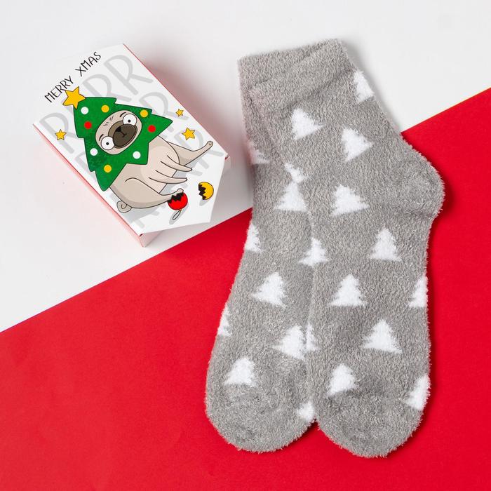 картинка Носки в подарочной коробке "Merry Xmas" Мопс от магазина LonnaMag