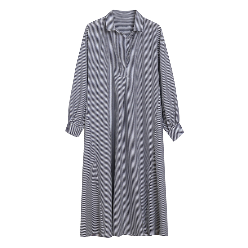 Картинка Платье миди полосатое верх рубашкой от магазина LonnaMag