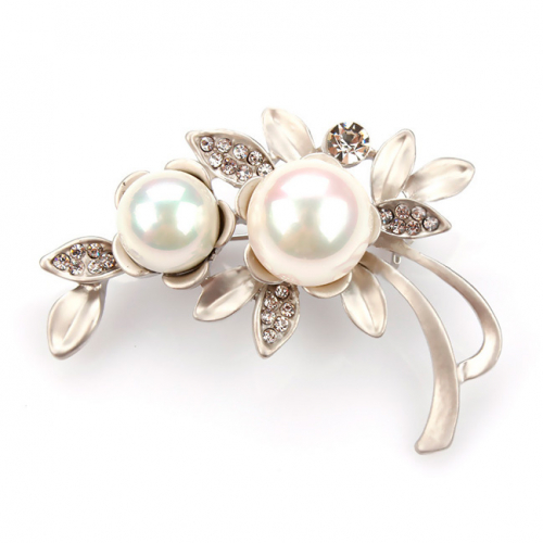 картинка Брошь два цветка с жемчугом от магазина LonnaMag