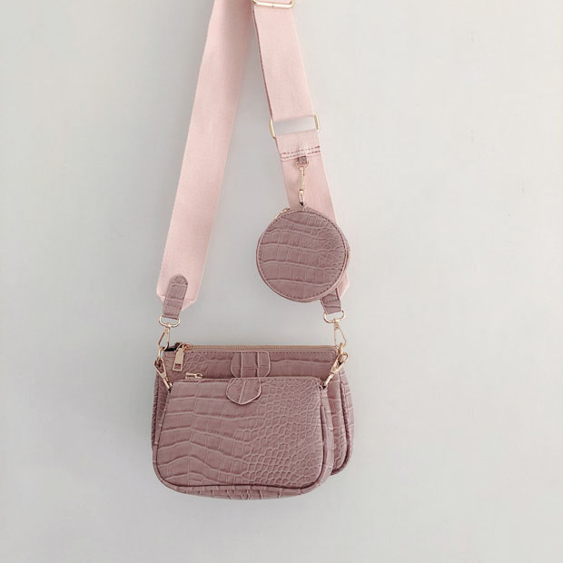картинка Сумка crossbody + мини сумка + круглый кошелек на ремне (крокодил) от магазина LonnaMag