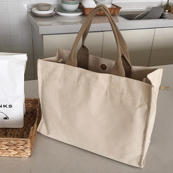 картинка Сумка тоут холщовая молочная ручки бежевые от магазина LonnaMag