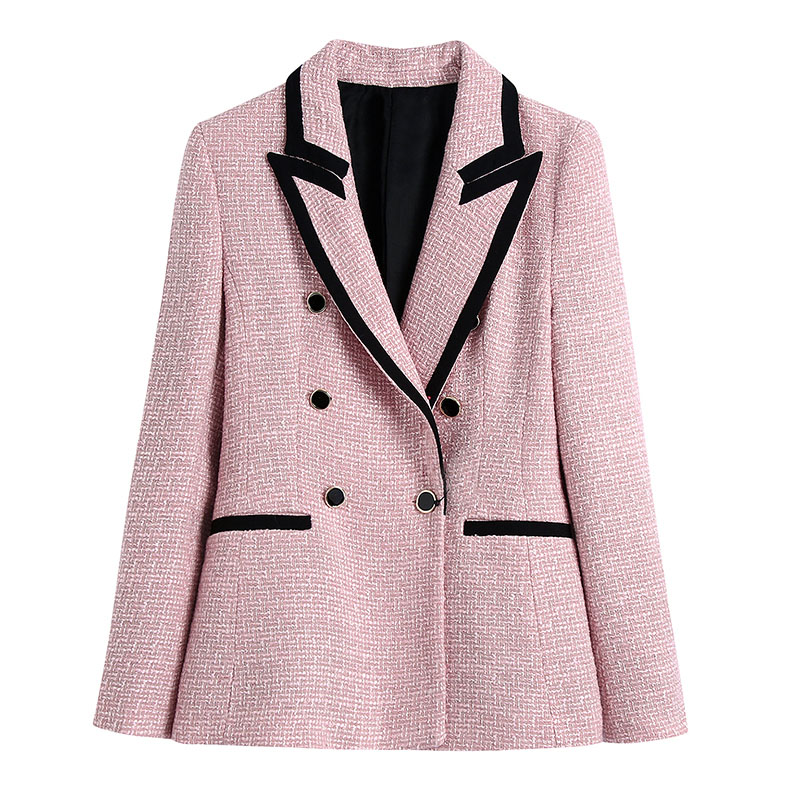 Картинка Пиджак двубортный черная окантовка у ворота от магазина LonnaMag