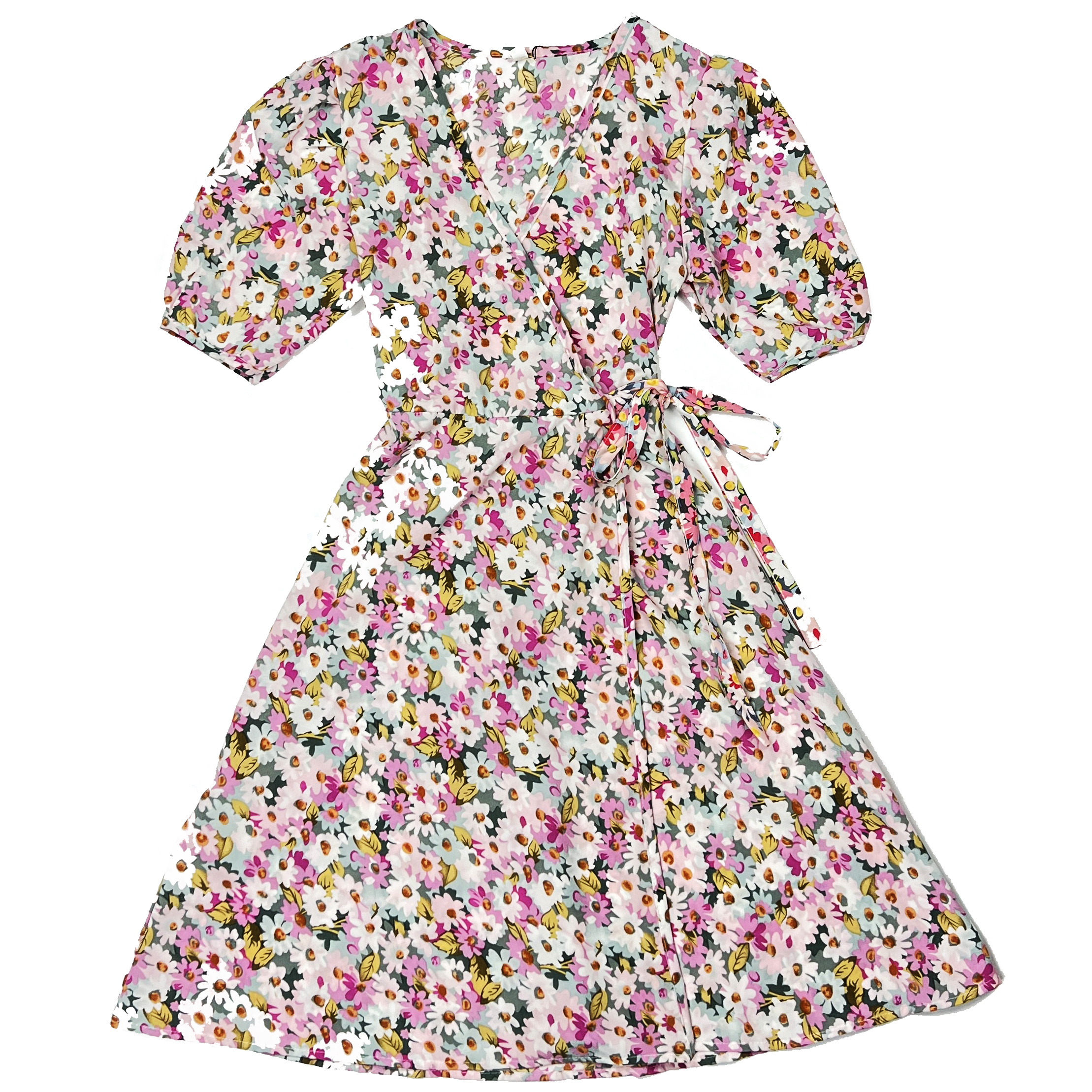 Картинка Платье на запах миди пастельный цветочный принт от магазина LonnaMag
