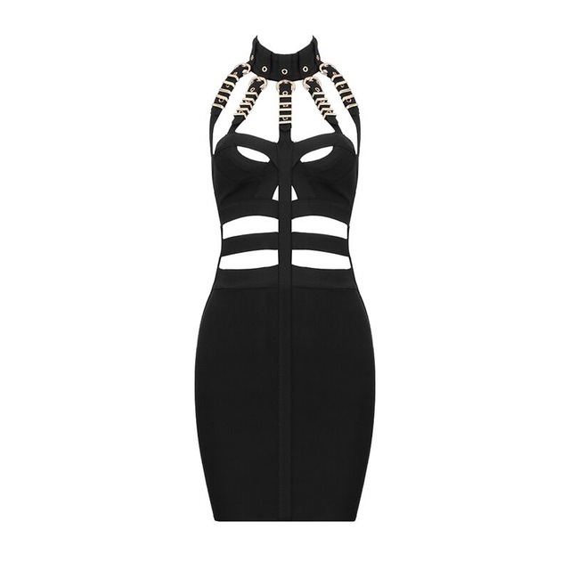Картинка Платье мини секси сверху как топ с полосами + 5 ремешков на декольте от магазина LonnaMag