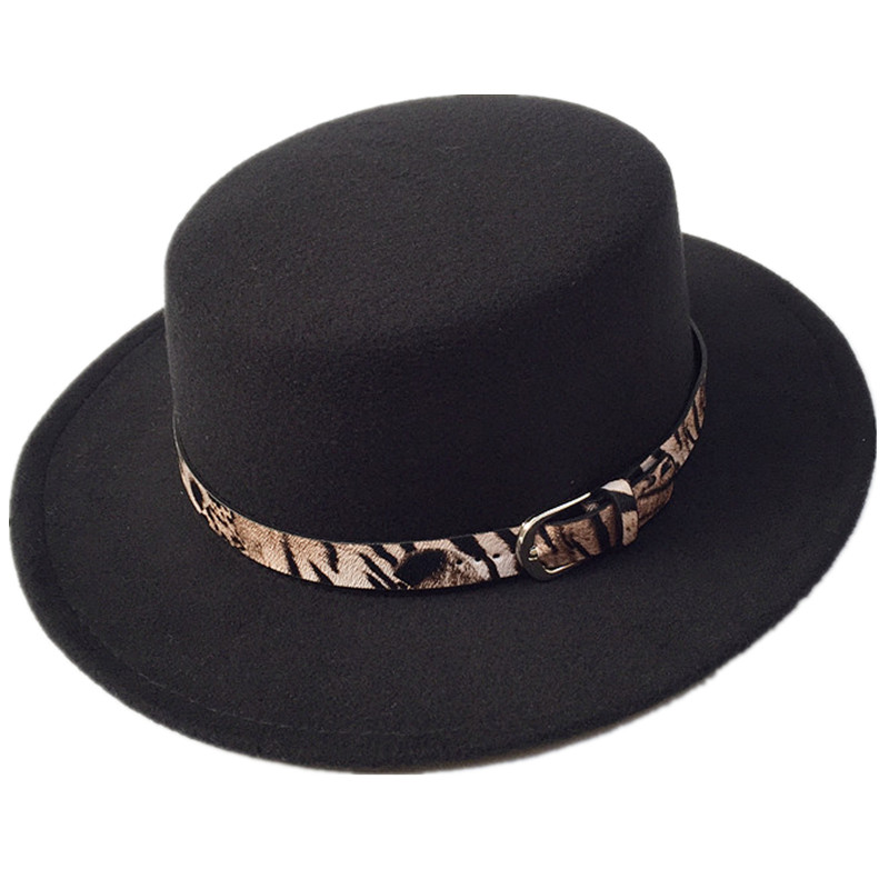 картинка Шляпа фетр канотье - леопардовый ремень от магазина LonnaMag