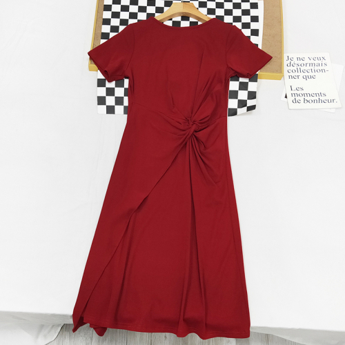 Картинка Платье миди короткий рукав узел на талии от магазина LonnaMag