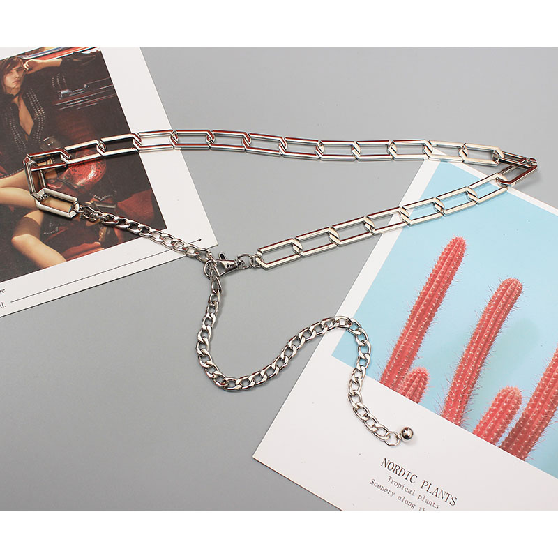 картинка Ремень цепь + цепочка на карабине с круглым шариком от магазина LonnaMag