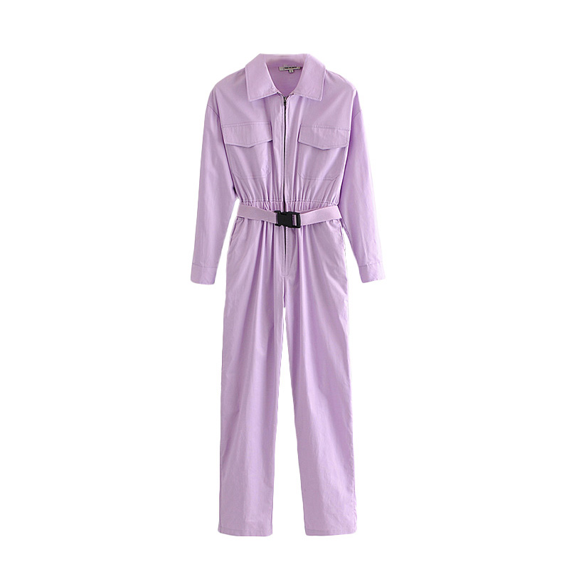 Картинка Комбинезон длинный пастельный + пояс на черном карабине от магазина LonnaMag