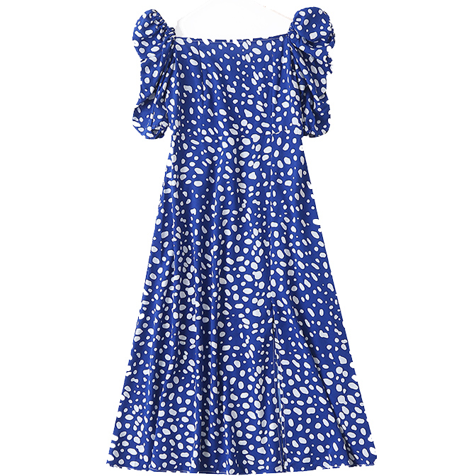 Картинка Платье миди рукав фонарик белые точки от магазина LonnaMag