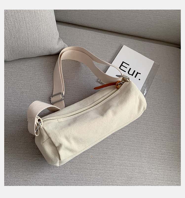 картинка Сумка мессенджер вытянутая холщовая однотон от магазина LonnaMag