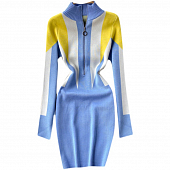 Картинка Платье миди 3 цвета воротник стойка на молнии от магазина LonnaMag