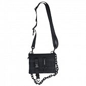 картинка Сумка нагрудная черная ремешки карабины + цепь от магазина LonnaMag