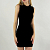 Картинка Платье по фигуре трикотаж в рубчик без рукавов круглый вырез (черное) от магазина LonnaMag