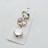 картинка Набор колец 3 шт. перстень розовый камень круглые камни от магазина LonnaMag