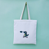 картинка Сумка шоппер дракоша на велосипеде от магазина LonnaMag