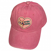 картинка Кепка розовая нашивка Сердце Кот Надпись STRY POCN от магазина LonnaMag