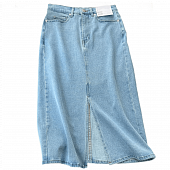 Картинка Юбка джинс миди стрейч спереди разрез от магазина LonnaMag
