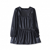 Картинка Платье мини клеш уровнями эко-кожа длинный рукав от магазина LonnaMag