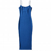 Картинка Платье миди тонкий трикотаж тонкие лямки разрез по ноге от магазина LonnaMag