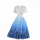 Картинка Платье миди кружевное с цветами градиент от магазина LonnaMag