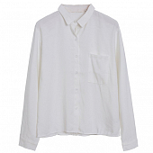Картинка Рубашка белая 1 карман розовая и голубая полоса на спине от магазина LonnaMag
