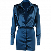 Картинка Платье рубашка мини атласное от магазина LonnaMag