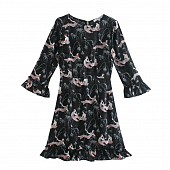 Картинка Платье мини воланы принт девушки пьют шампанское  от магазина LonnaMag