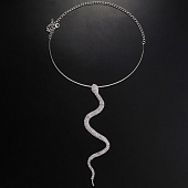 картинка Колье статичное обруч кулон змея в стразах от магазина LonnaMag