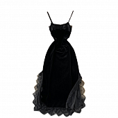 Картинка Платье миди черный бархат кружево от магазина LonnaMag