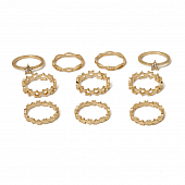 картинка Набор колец 9 шт. тонкие звезды в ряд стразы от магазина LonnaMag