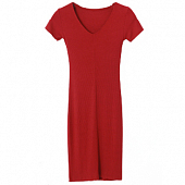 Картинка Платье стрейч по фигуре мини короткий рукав V вырез переходит в шов посередине от магазина LonnaMag