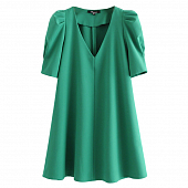 Картинка Платье клеш мини V-вырез рукав со сборками от магазина LonnaMag