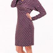 Картинка Платье по фигуре горох ворот с драпировкой (Елена) от магазина LonnaMag
