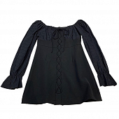 Картинка Платье мини шнуровка по середине кружевные рукава плечи на резинке от магазина LonnaMag