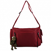 картинка Сумка большая много карманов черные веревочки на замках + брелок лягушка от магазина LonnaMag